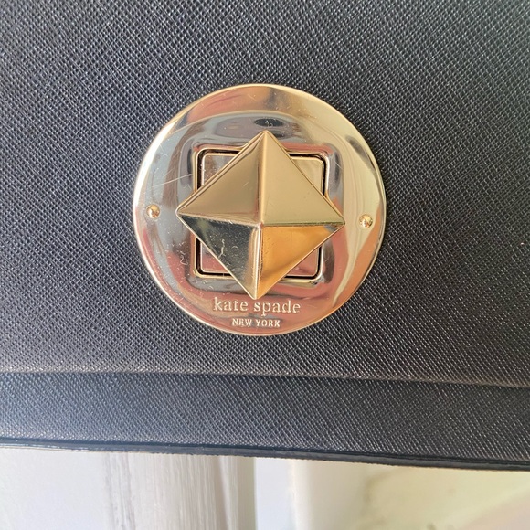 Kate Spade Shoulder Bag, Black with Gold Clasp - Picture 3 of 5